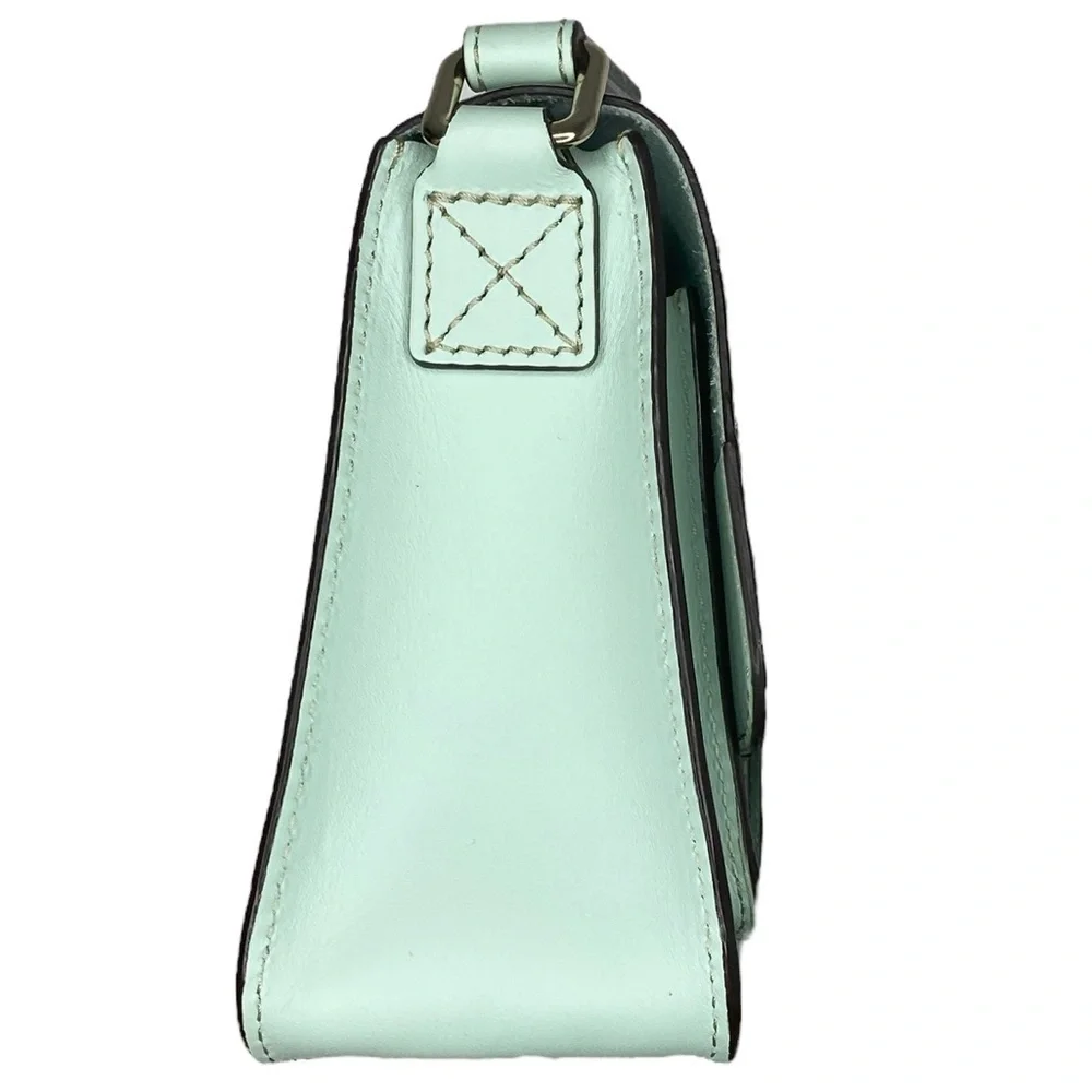 Kate Spade Essex Scout Faded Mint Genuine Leather Crossbody Satchel Flap Bag